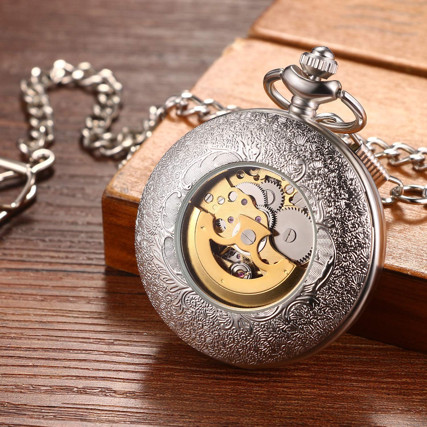Montre de Poche Vintage à Quartz: Gousset Avec Chaîne et Chiffres - Mécanique Avec Pignon