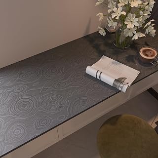 31.5"x157" Dark Grey Peel and Stick Wallpaper Boho Textured Self Adhesive Contact Paper Waterproof Tree Stump Wood Paper Botanical Removable Decorative Vinyl Wrap for Countertops Cabinets