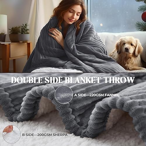 Miniatura 6 de Manta térmica eléctrica, manta térmica gruesa y suave, manta de regazo eléctrica de felpa Sherpa para adultos con temporizador de 5 posiciones y 10
