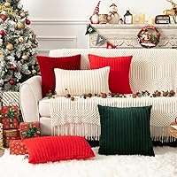 Vista 550 de UGASA - Juego de 2 fundas de almohada de terciopelo a rayas, funda decorativa para cojín con cremallera oculta para el hogar, sofá, dormitorio