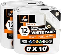 Vista 27 de Xpose Safety Lona protectora de polietileno plateado resistente de 5 x 7 pies - Funda protectora multiusos - Duradera, resistente al agua