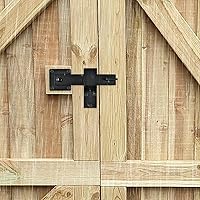 Vista 7 de Pestillo de puerta de valla abatible de granja de 6 pulgadas, 4 piezas de cerradura de puerta de granero resistente, cerradura de puerta rústica