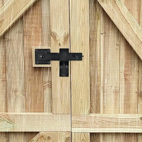 Miniatura 7 de Pestillo de puerta de valla abatible de granja de 6 pulgadas, 4 piezas de cerradura de puerta de granero resistente, cerradura de puerta rústica