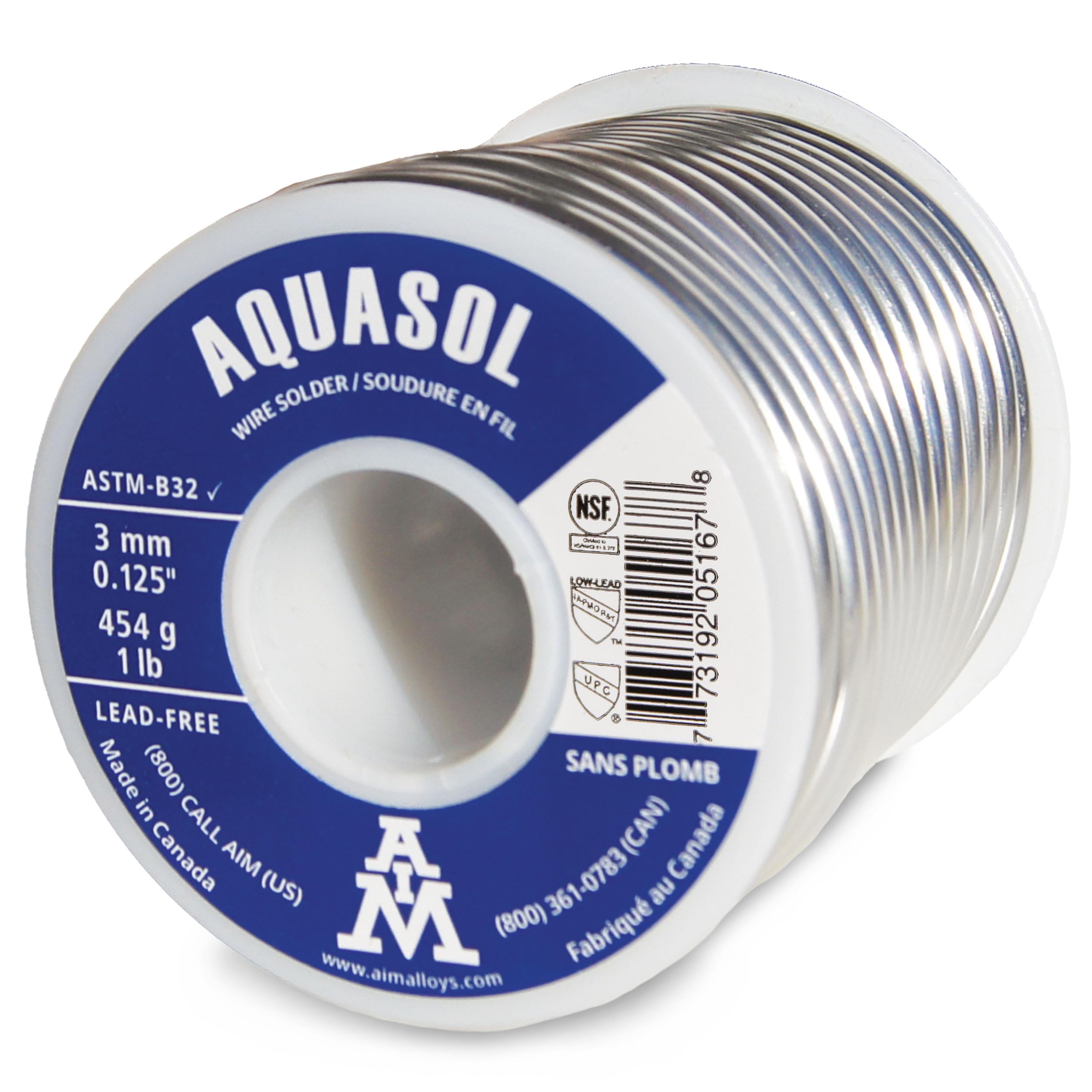 AIM 5167 Aquasol lutowany hydrauliczny, cyna miedziana, antymon, bezołowiowe łożysko srebrne