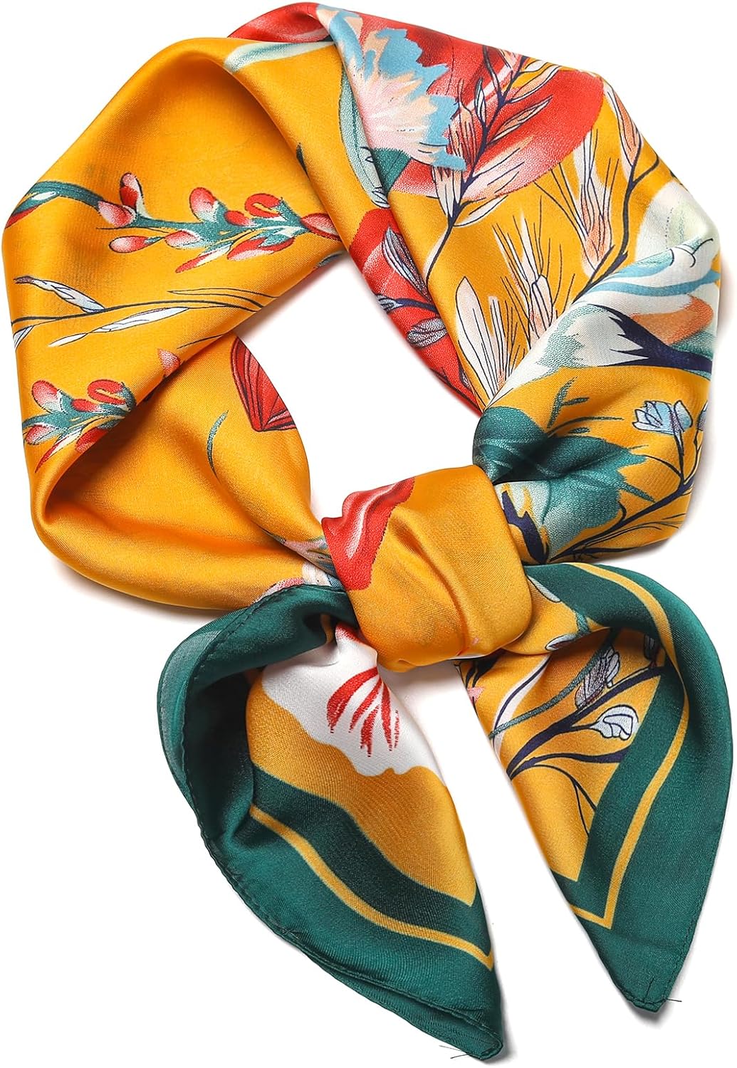 Stlvoll 27.5" Silk Neck Scarf of Women's Fashion Head Scarf Square Neck Satin Scarfs for Bag Hair Scarves Gift