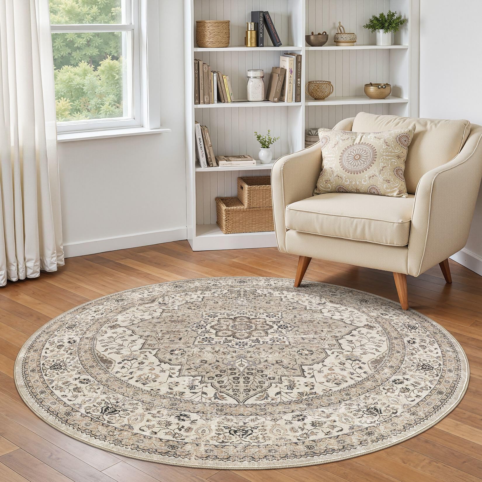 homewill Vintage Floral 5 Foot Round Rug