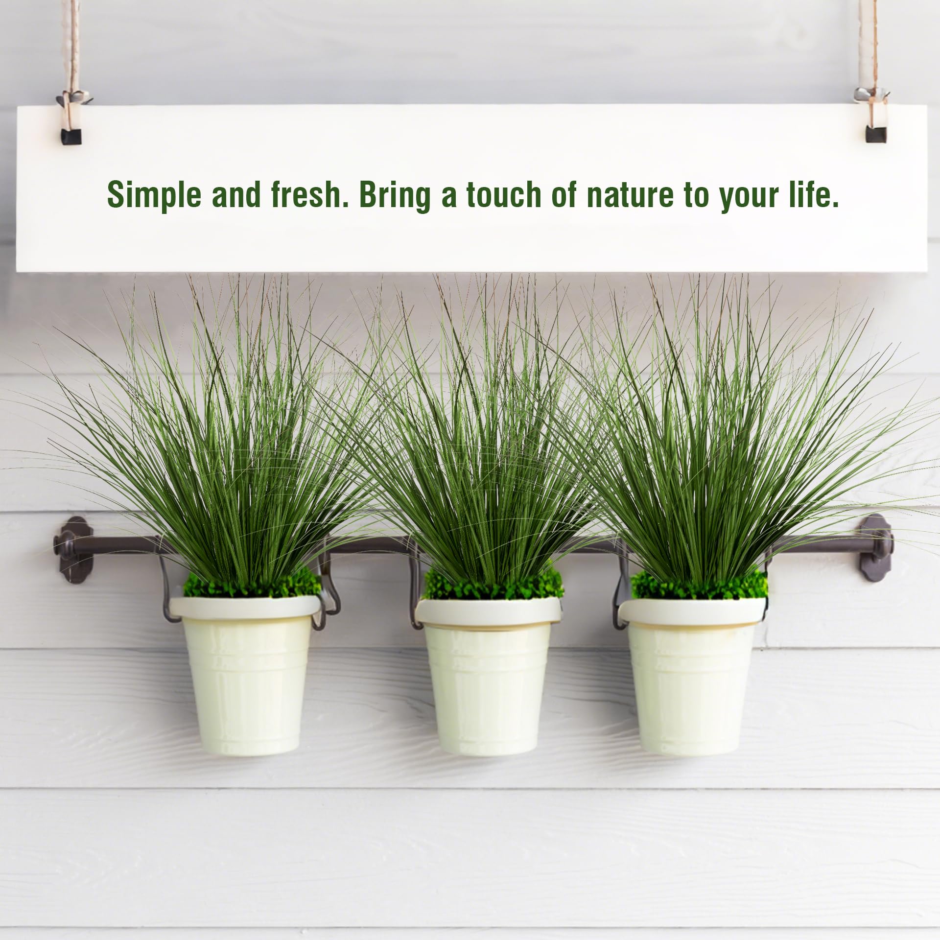 Lot de 8 plantes artificielles en plastique de 43,9 cm avec tiges de verdure pour décoration intérieure et intérieure