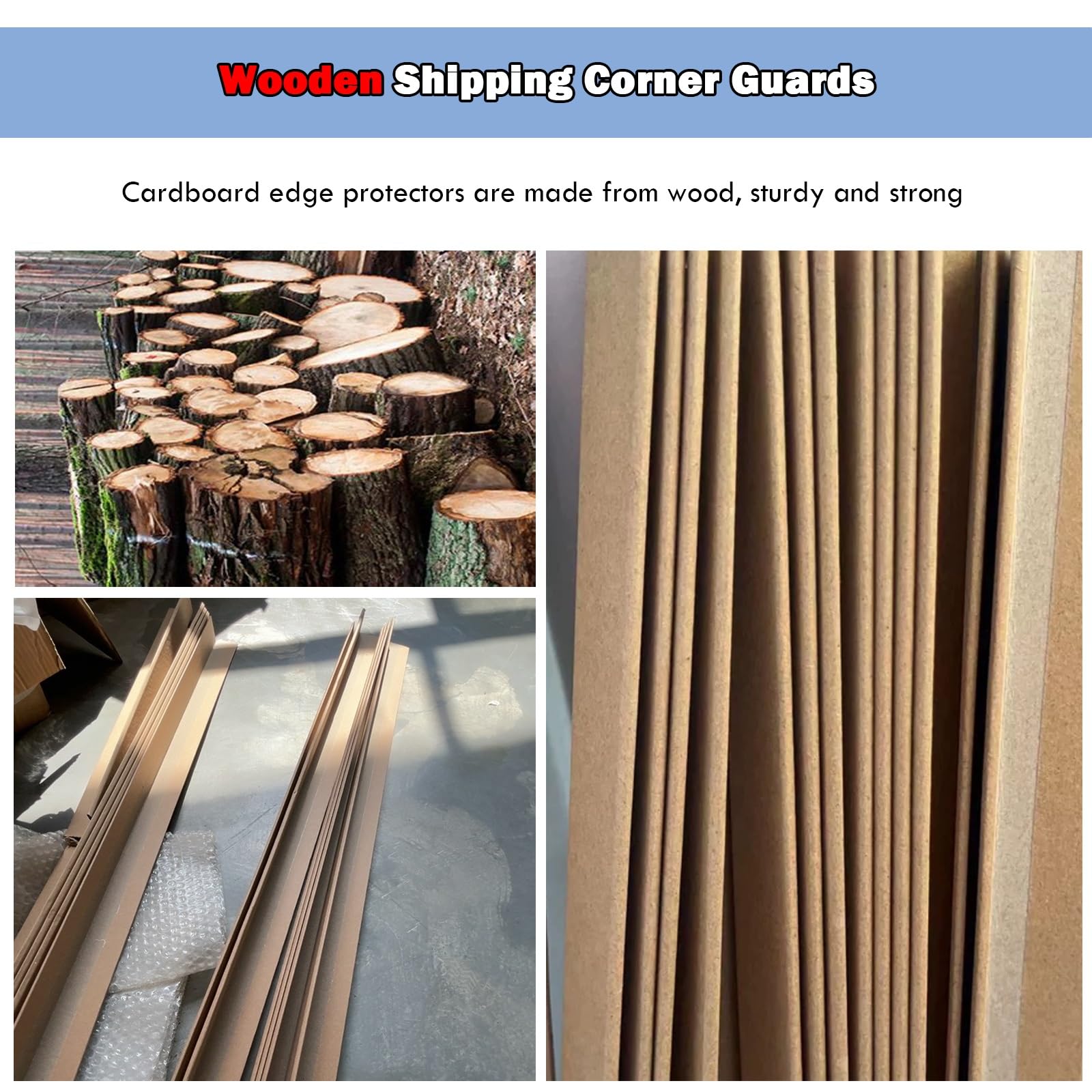 Protecteurs de bord en carton pour une expédition sécurisée, protections d'angle extra longues pour une meilleure protection à la maison, atelier et garage, empilables pour un emballage efficace