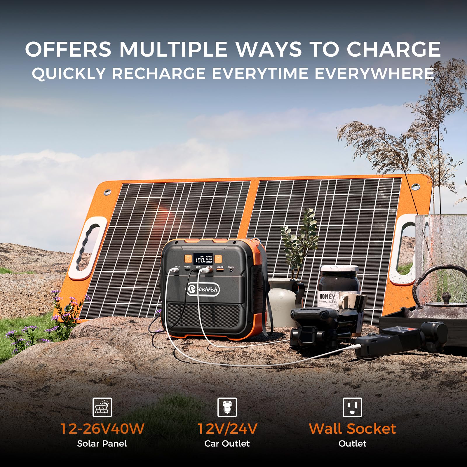 Amazon.com : Portable Power Station 98Wh, FF Flashfish Solar