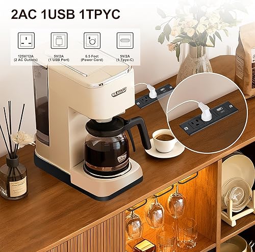 Miniatura 5 de DHH Gabinete de bar de vino de 55 pulgadas con almacenamiento, licor estriado y barra de café con estante para vino y soporte para vidrio, aparador