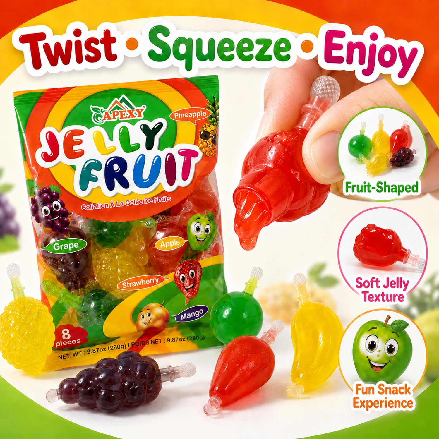 Amazon.com: Apexy Jelly Fruit, Tiktok Candy Trend Items, Tik Tok