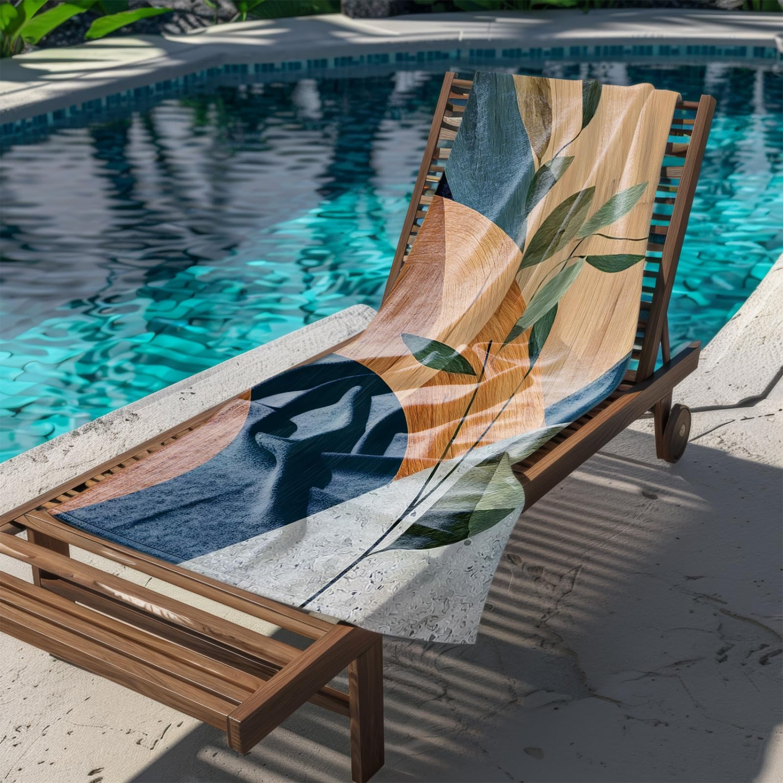 Générique Serviette Microfibre Plage Modèle Vert Marron Clair