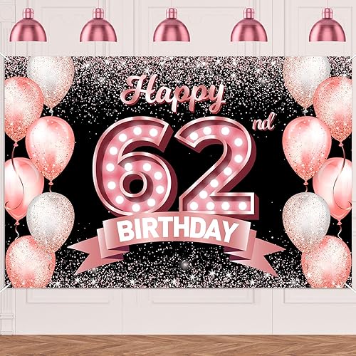 Vista 214 de Happy 21st Birthday Rose Gold Banner Backdrop Cheers to 21 Years Old Confetti Balloons Theme Decor Decorations for Women 21 Years Old Pink Birthday