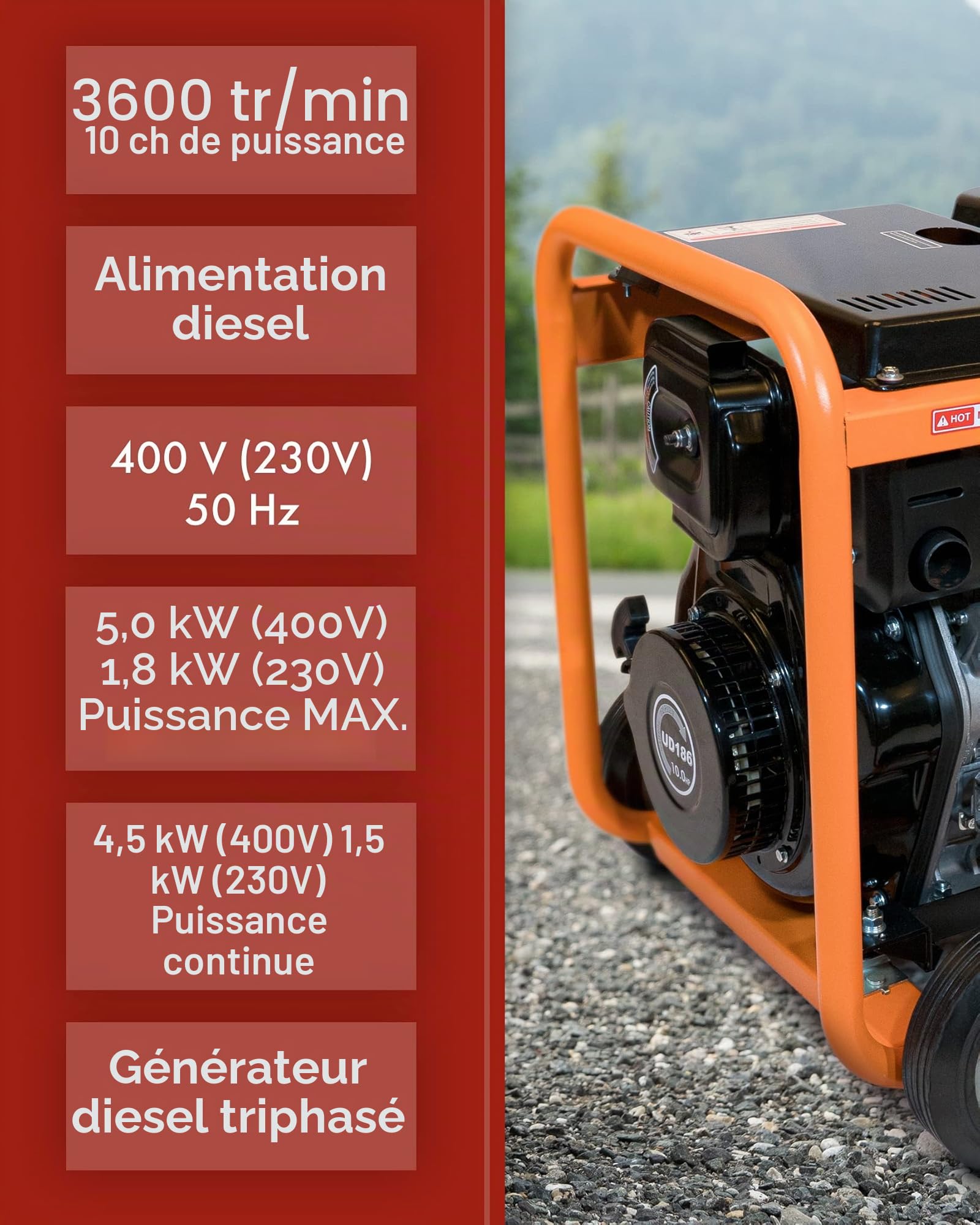 Générateur de courant diesel Knapp Wulf KW5500-3 5000 W