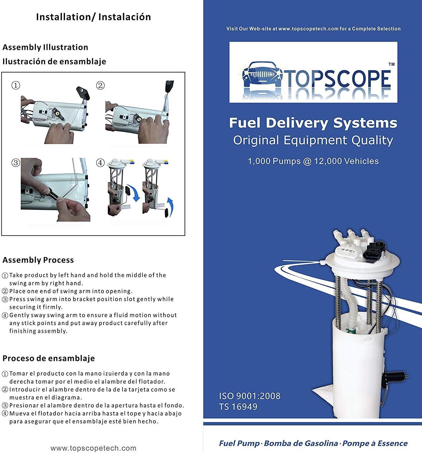 AP3622S Fuel Pump Assembly for Chevrolet Chevy GMC C/K 1500 2500 3500 1996 1997 4.3L 5.0L 5.7L 7.4L Fuel Sending Unit E3622S