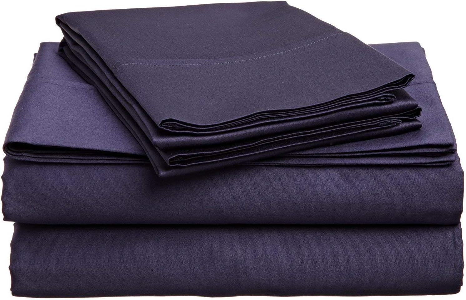 Amazing Bedding's 4 PCs Sheet Set Fit Up to (18" Inch) Extra Deep Pocket 500 Thread Count (Navy Blue Solid, Twin Extra Long - 39" x 80") 100% Egyptian Cotton