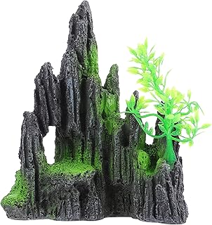 POPETPOP 1Pc Esconder Peixe Tartarugas Vista Tanque Betta Resina Decorações Artificiais Paisagem Acessórios Para Brincar Paisagismo Musgo Caverna De Pedra Para Decoração Habitat De Plantas