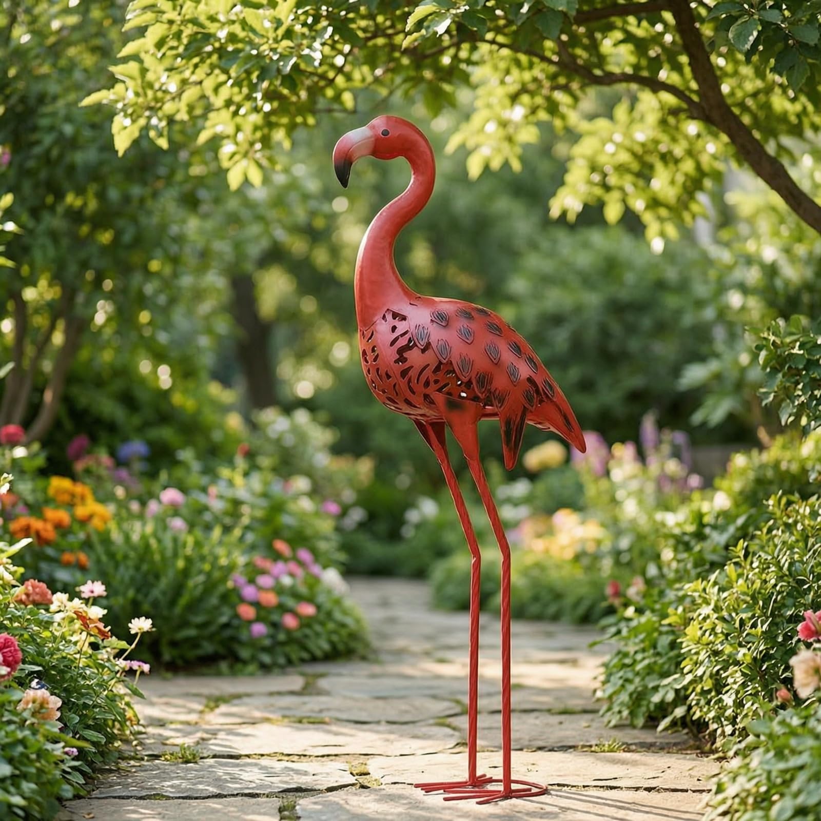 Metall- mit Solarlicht freistehend -Statue mit Solarlicht rostfrei Gartenskulptur für Gartenliebhaber, Hobbyfotografen, Garten