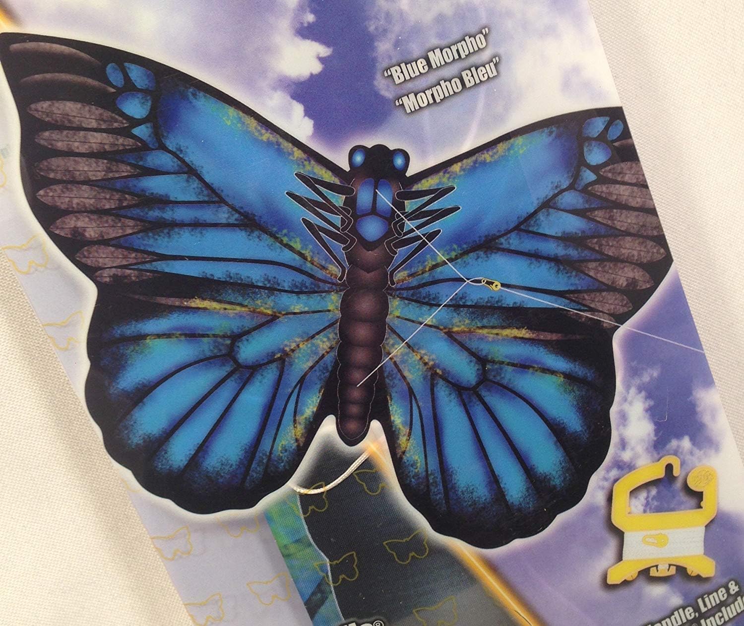 X-Kites 27" Blue Morpho Butterfly Nylon Kite with Handle, Line, QuikClip & SkyTails Included