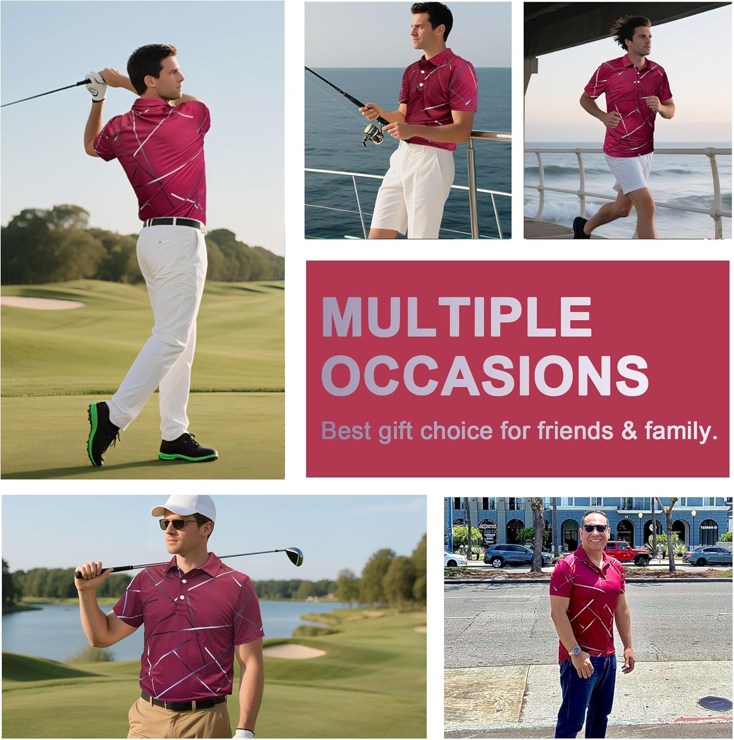 Men's Golf Shirts-Moisture Wicking Dry Fit Performance Recycled Polo Short Sleeve for Bussiness Casual Tennis - Image 6