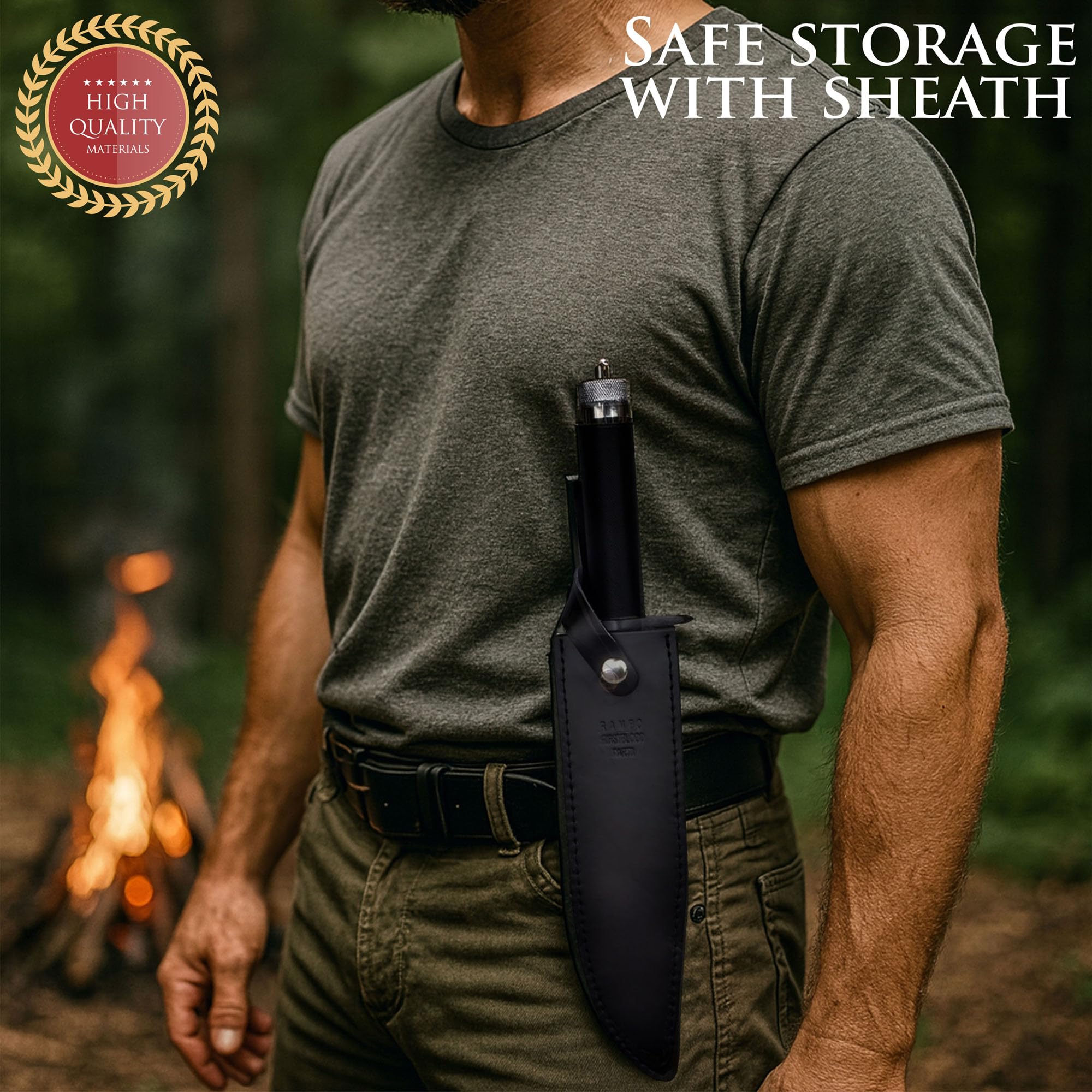 Couteau utilitaire d’extérieur à lame fixe – Outil polyvalent pour le camping et les activités en plein air
