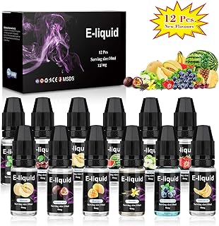 E-Líquido, 12 X 10mL E Liquido Vaper Sin Nicotina, E-Liquid VG70/PG30, Set E-Líquido Para Cigarrillos Electrónicos/E Shish...