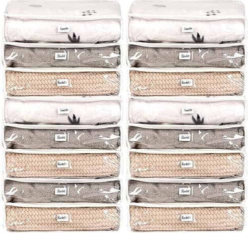 Miniatura 8 de 16 bolsas de almacenamiento de vinilo transparente con cremallera, bolsas de almacenamiento de plástico para suéteres, bolsas de almacenamiento de