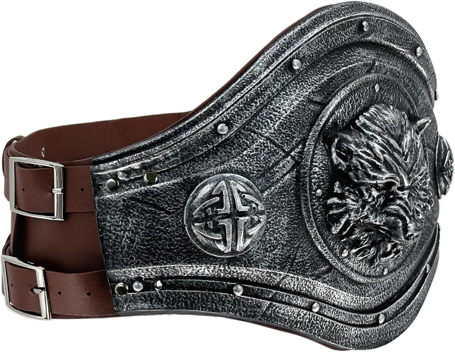 LOOYAR Viking Fenrir Wolf Belt - Halloween Edition | PU Foam Prop for Viking Costume | Intricately Carved Relief | Lightweight Design - Image 3