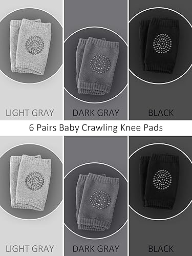 Miniatura 2 de SATINIOR 6 pares de rodilleras antideslizantes para bebés, calentadores de piernas para niños pequeños