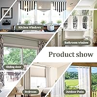 Vista 8 de Barras de cortina para ventanas de 48 a 93 pulgadas, barra de cortina de metal resistente de 5/8 pulgadas, paquete de 2 barras de cortina opacas