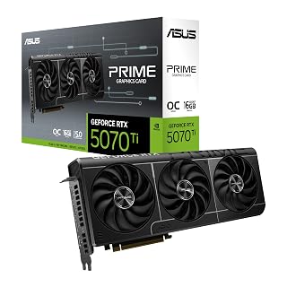 ASUS PRIME RTX5070Ti OC, Scheda Grafica da 16 GB GDDR7 NVIDIA GeForce, Nera | 256 Bit, PCIe 5.0, Design a 2,5 Slot, 3 Ventole Axial-Tech, 1 HDMI 2.1, 3 DisplayPort 2,1, PRIME-RTX5070TI-O16G - Amazon product rated Grade A