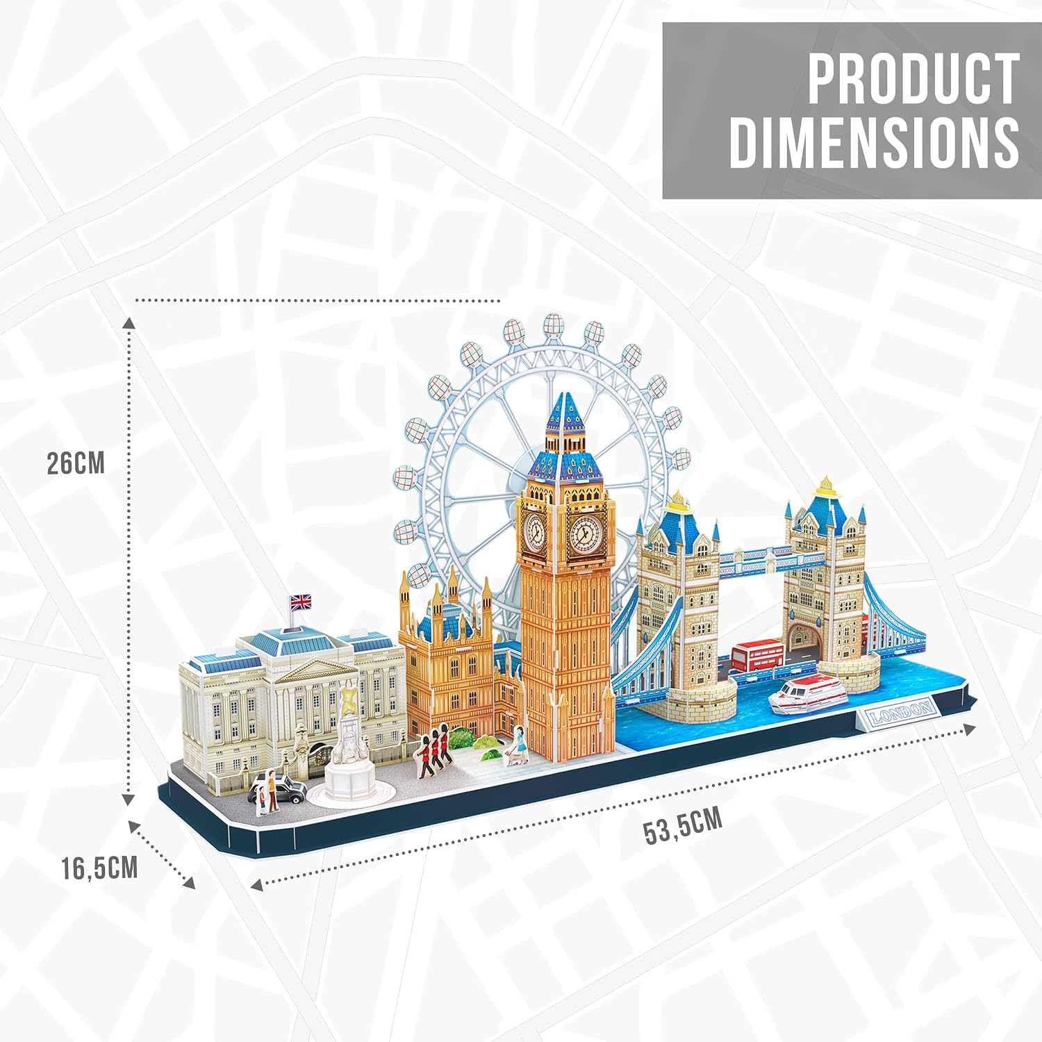 Puzzle 3D - London Cityline, Mixed Realistic Colors, 107 pezzi - Image 3