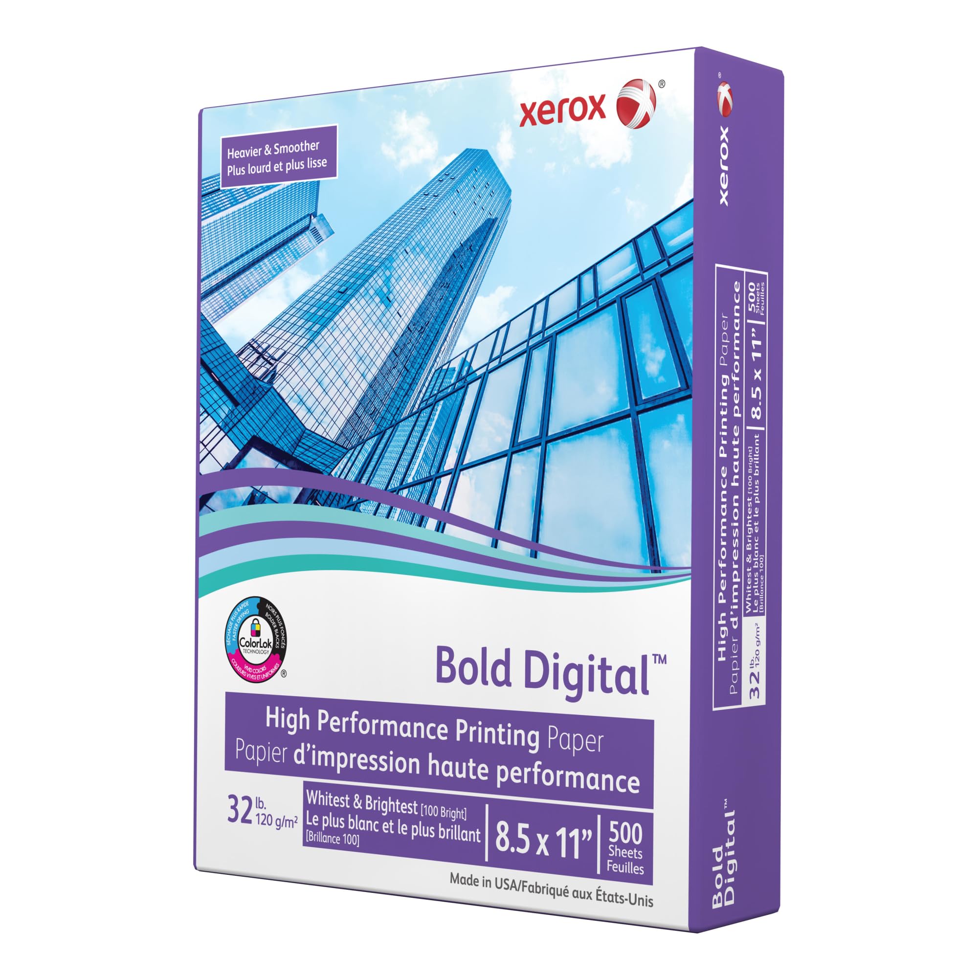 Xerox® Bold Digital™ Druckpapier, Briefgröße, 100 Helligkeit, 14,5 kg Text (120 g/m²), FSC®-zertifiziert, weiß, Ries mit 500 Blatt