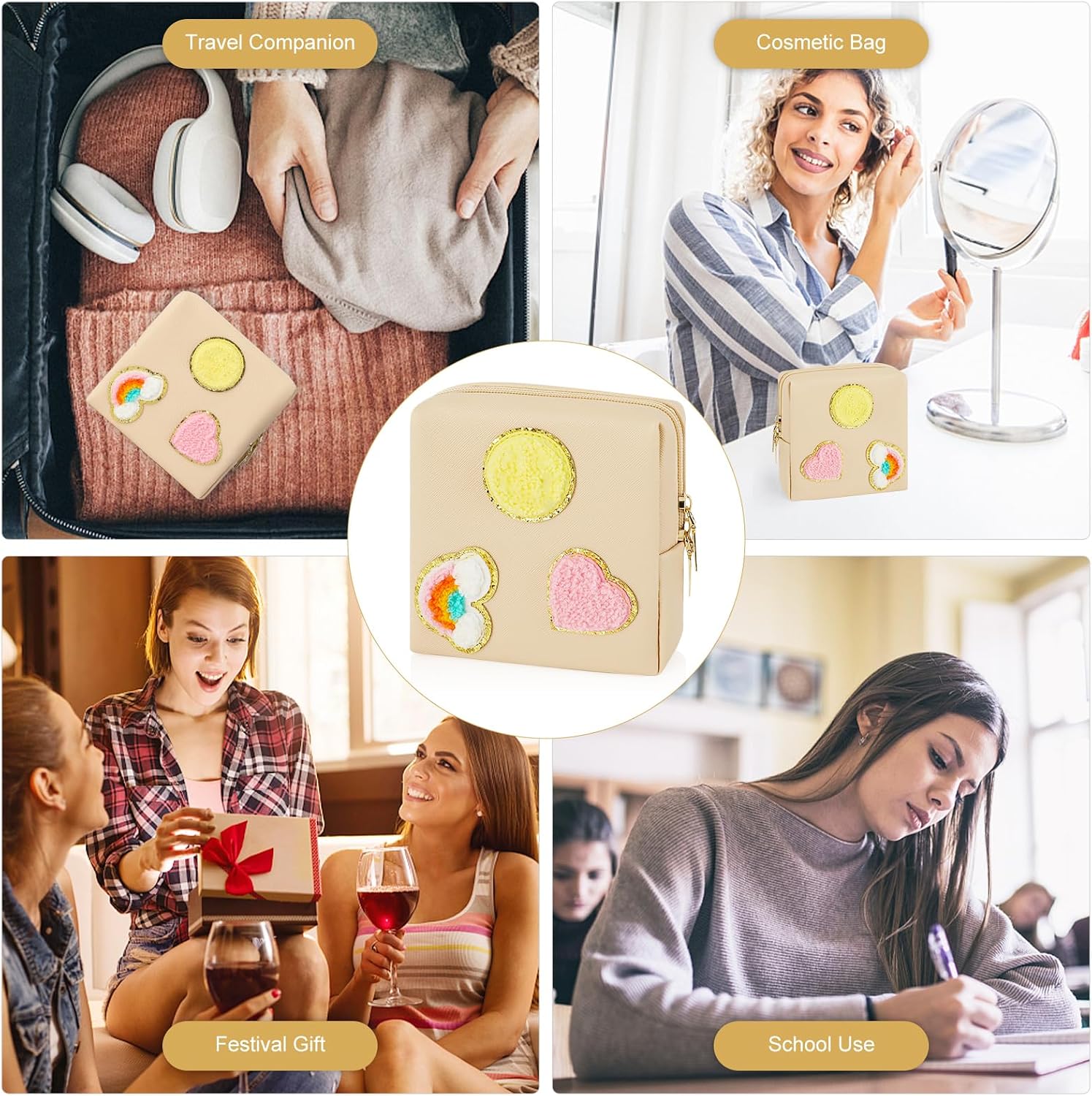 airogym Period Bag for Women, Sanitary Napkin Storage Bag, Functional PU Leather Sanitary Pad Bags for Panty Liners, Tampons, Menstrual Cup Pouches, Sanitary Pads Organizer