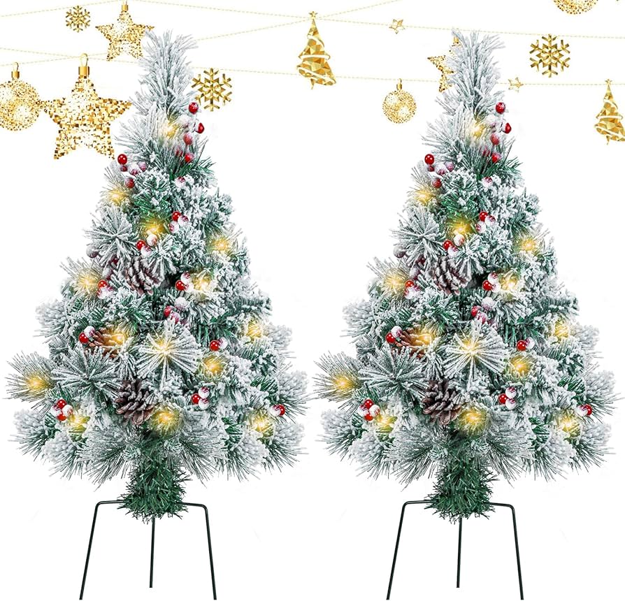 2 pack outdoor christmas trees Clearance