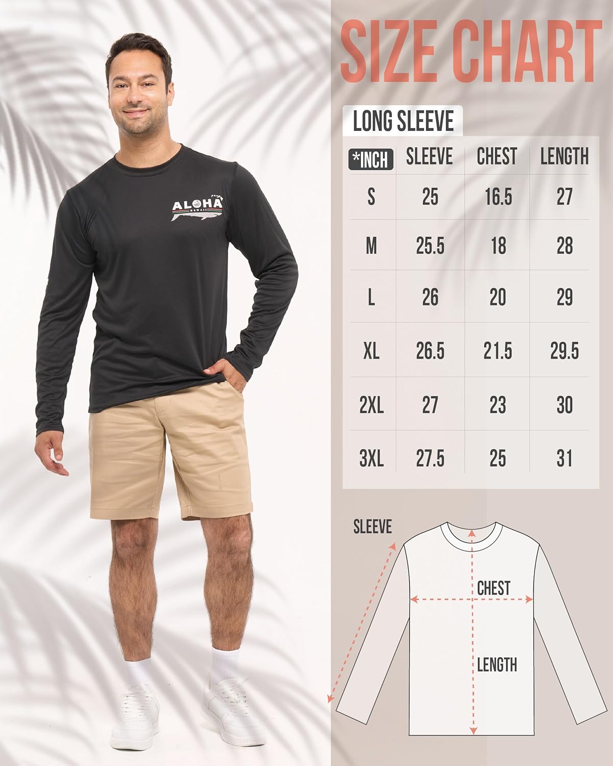 Hawaii Long Sleeve Dry-Fit Active Men's T-Shirt