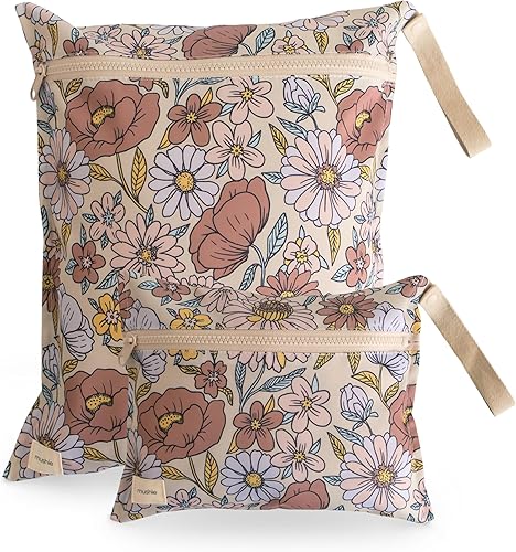 Miniatura 14 de mushie Bolsas húmedas resistentes al agua | Bolsa de almacenamiento reutilizable grande y pequeña para artículos de bebé y viajes | Bolsillos con