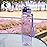 OLDLEY Water Bottle, 32oz Motivational Sports Water Bottle with Time Marker - Times to Drink - Tritan, BPA Free, Wide Mouth Leakproof,Amethyst (1 Bottle)
