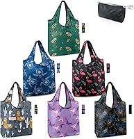 Vista 41 de BeeGreen Bolsas reutilizables para compras, compactas, bonitas, de color sólido, juego de 12 bolsas plegables de reciclaje con cremallera