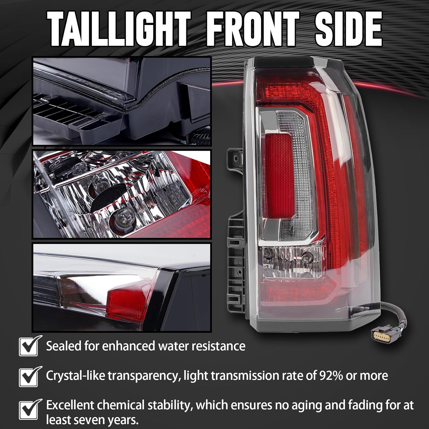 Tail Lights Assembly Right Passenger Fit For GMC Yukon Yukon XL Denali 2015 2016 2017 2018 2019 2020 Rear LED Brake Turn Signal Back Up Taillight Replaces 84536243 GM2801268 23380460