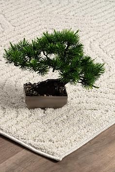 Kaymaz Taban Moopy Krem Rengi Bukleli Yumuşak Soft Dokuma Yolluk Halı Salon Halısı LP1003A, 80 x 120