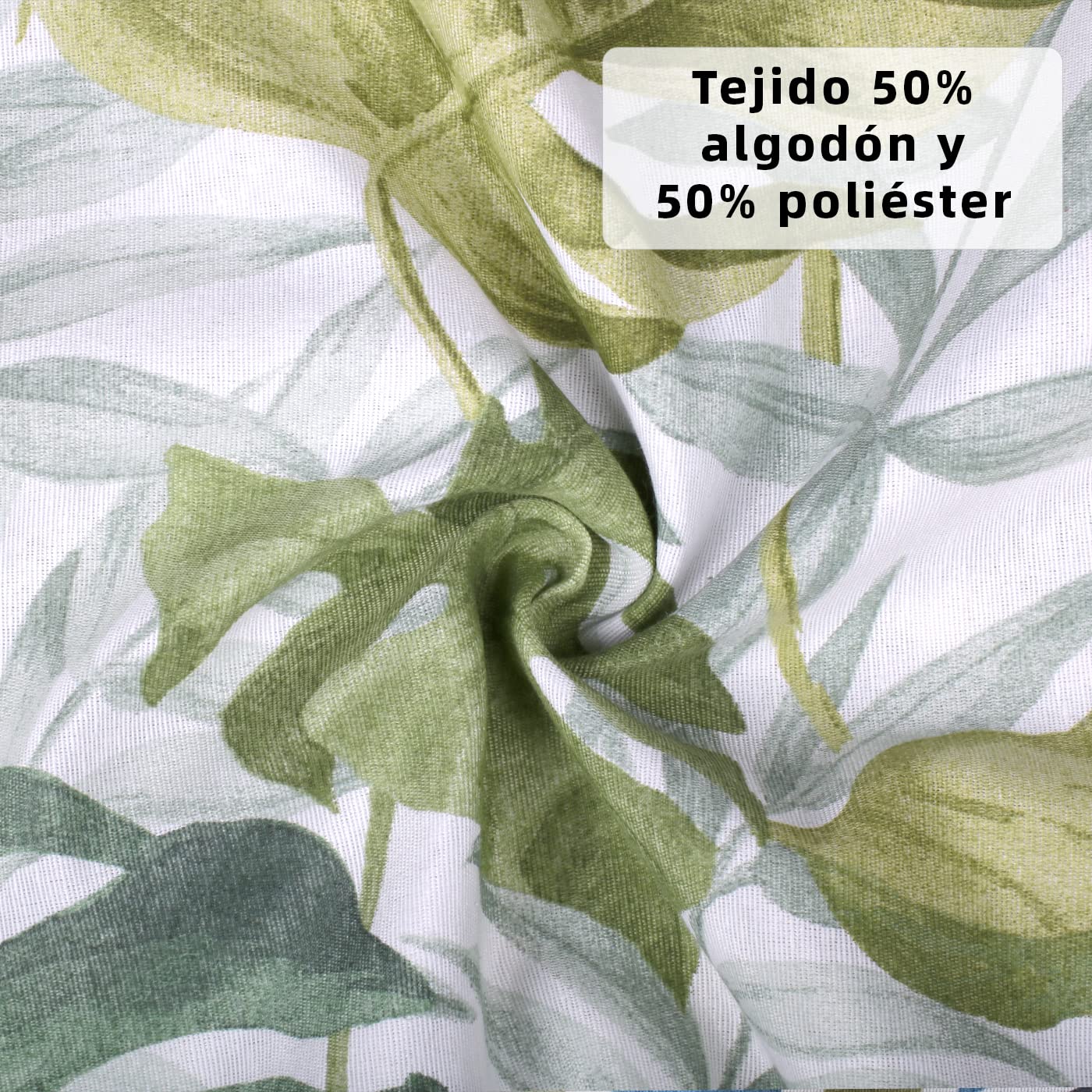 MERCURY TEXTIL- Cojín Tumbona, Colchoneta Acolchada, Hojas Verde(180x55cm) | Cómodo y Elegante. Ideal para Jardín, Piscina, Playa, Terraza y Balcón