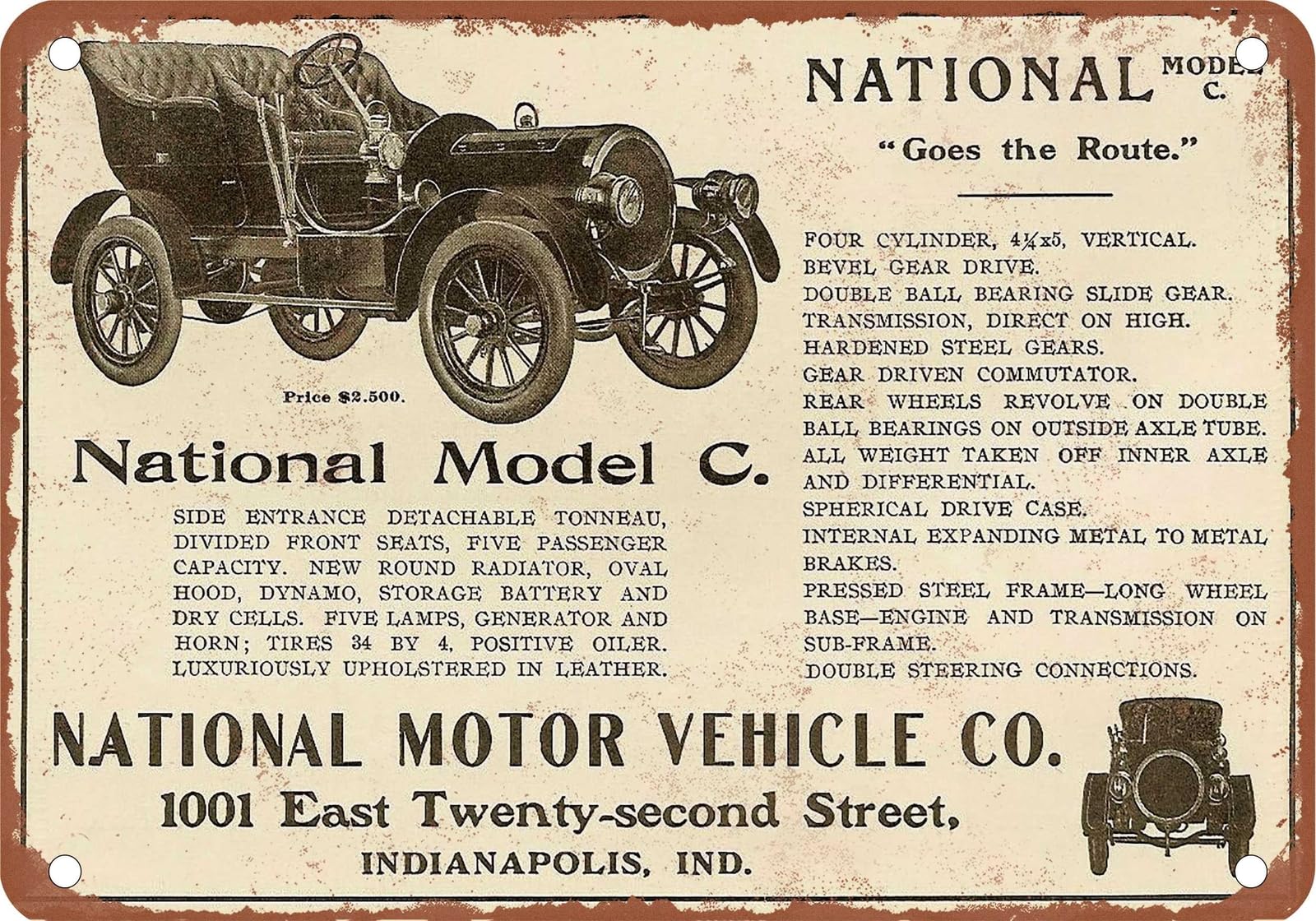 Miaomansenstore Metal Sign - 1905 National Vintage Ad 02 - Old Retro Rusty Look Home Decor