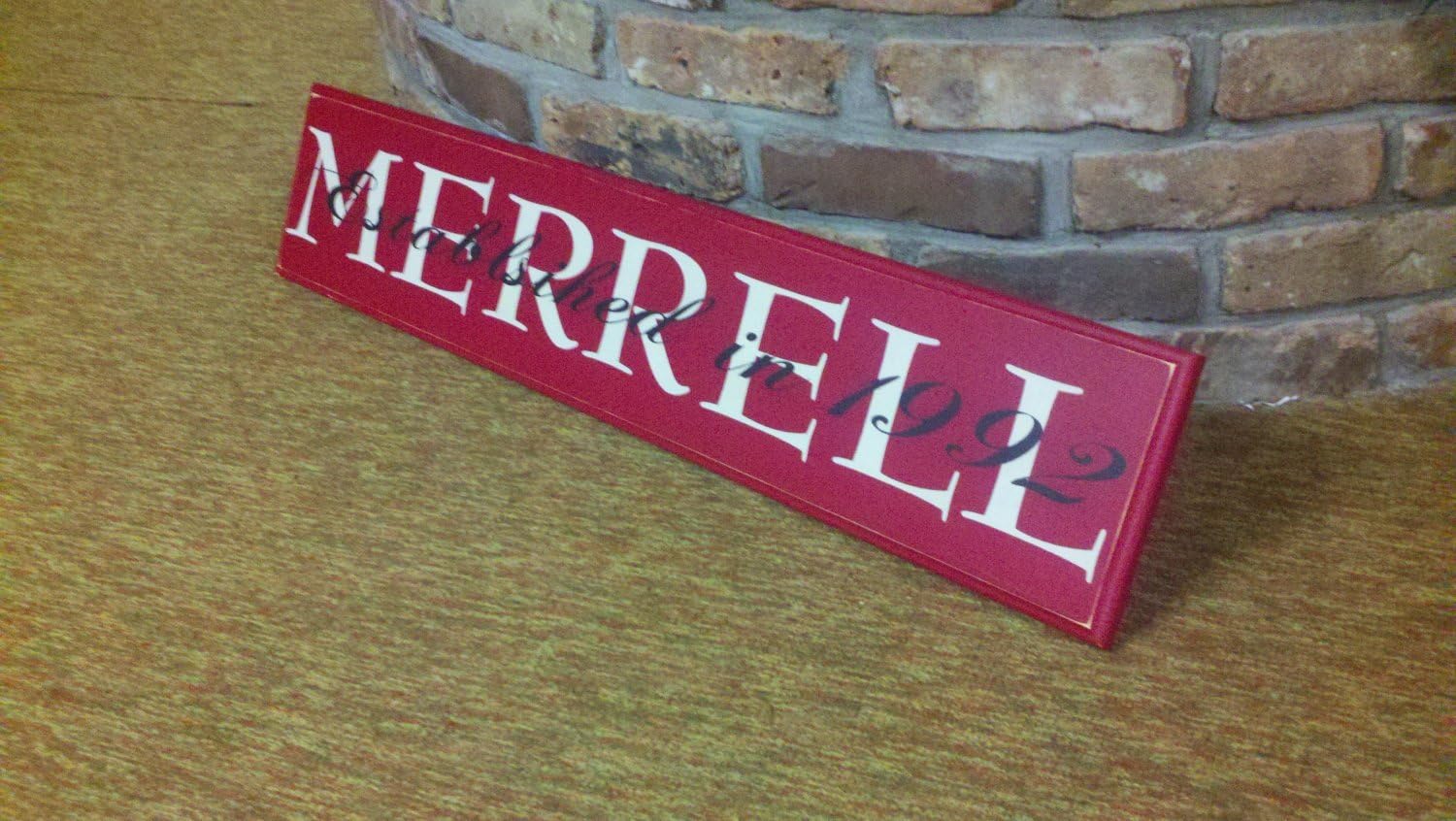 Personalized Family Sign Custom Hand Painted Wood Family name Established date wedding Sign plaque 7x32