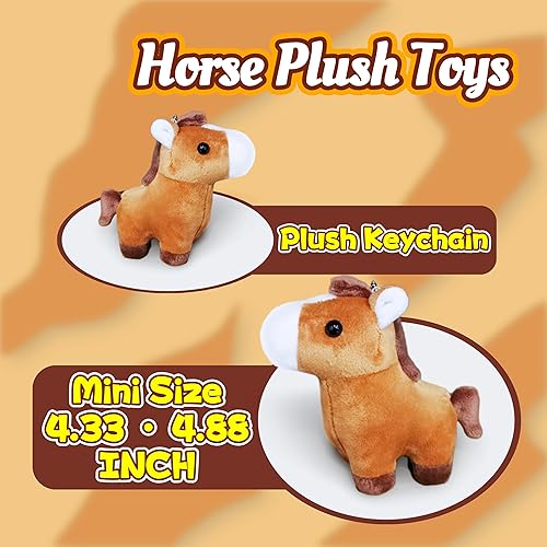 Miniatura 4 de Juguetes de peluche de caballo de peluche para niños y bebés, peluches Kawaii, muñecas de peluche de caballo suave, llaveros de peluche para niños,