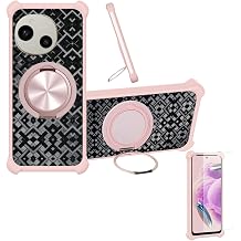Case Compatible for Sharp Aquos R9 Sh-51e Sh-M28 Phone Case Cover [with 1* Tempered Glass Screen Protector] Hybrid Case[360Ring Support, Magnetic] CX-18-FEN