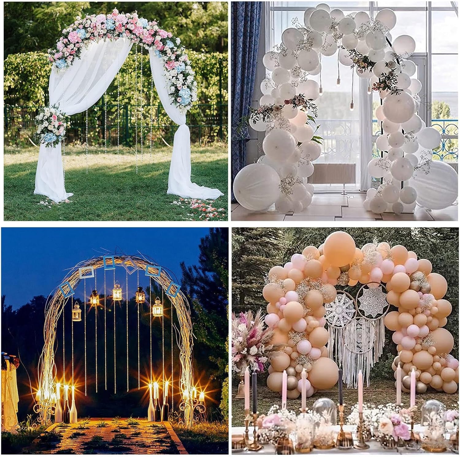 Iron Garden Arch Wedding, Garden Arbor, Christmas Rose Arbor, Garden Archway for Climbing Plants, Pergola for Garden, Backyard, Lawn, Bench, Black, White, Green, Home Decoration (Color : Black+B, S