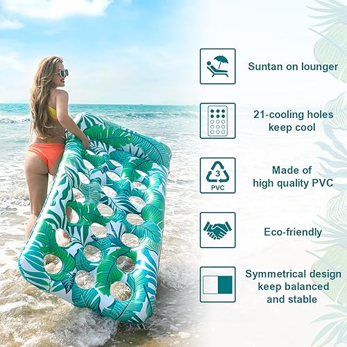 Miniatura 9 de Raft Pool Float Lounge - Adult Size, Inflatable Pool Float with Headrest, Ultra-Comfort Cooling