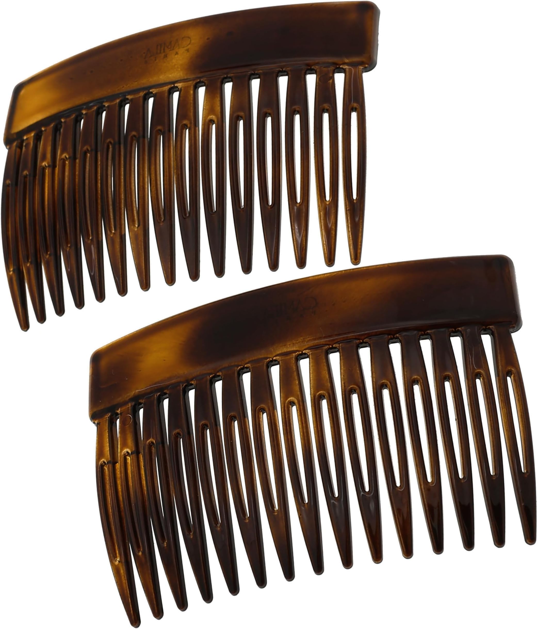 Camila Paris CP2942 French Hair Side Comb, Small Tortoise Shell, French Twist Hair Combs Decorative, Strong Hold Hair Clips for Women Bun Chignon Up-Do Styling Girls Hair Accessories, Made in France