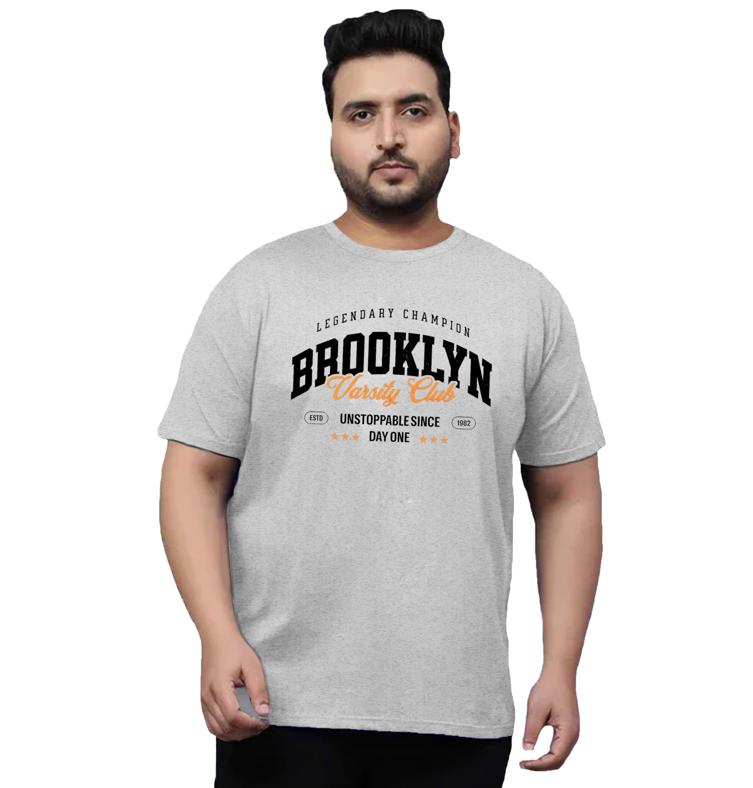 West Gate Clothing Plus Size Cotton T-Shirt for Men | XL, 2XL, 3XL, 4XL, 5XL | Black, Red, White, Blue, Grey Melange | Typography Print-image-36